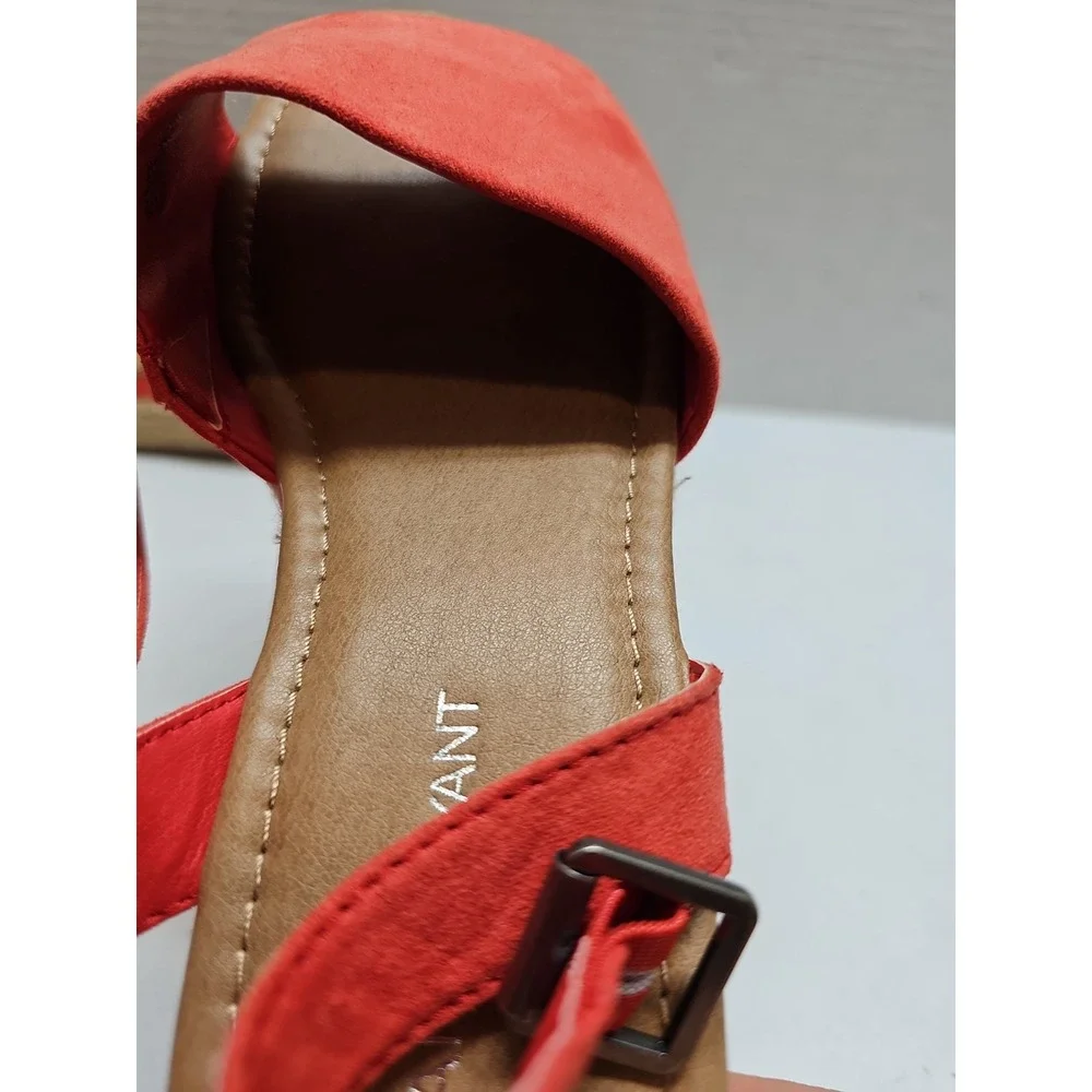 Lane Bryant Womens Coral Ankle Strap Wedge Espadrille Sandals 8W Platform
